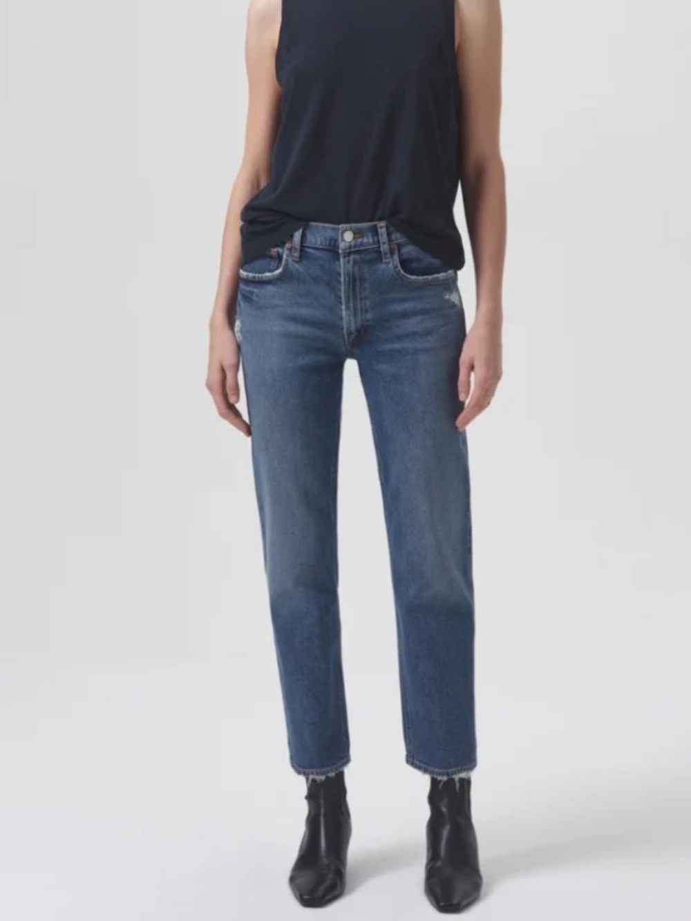 Agolde Kye Mid Rise Ankle Straight Leg Jeans in Notion Wash Size 28